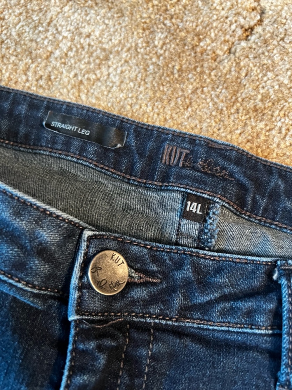 Kut from the Kloth Dark Blue Straight Leg Jeans - Picture 2 of 8